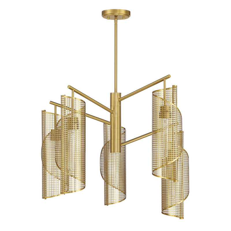 Savoy House 1-8032-5-322 Five Light Chandelier, Warm Brass