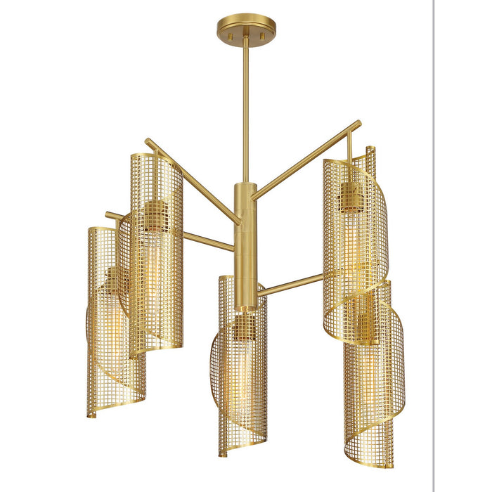 Savoy House 1-8032-5-322 Five Light Chandelier, Warm Brass