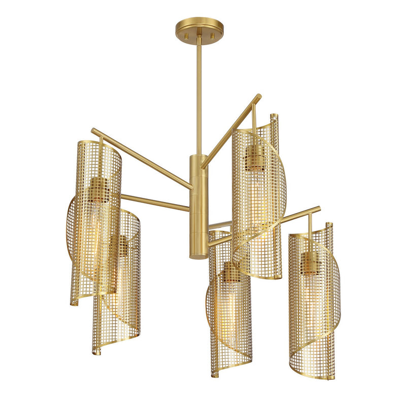 Savoy House 1-8032-5-322 Five Light Chandelier, Warm Brass