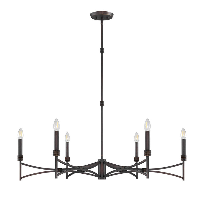 Savoy House 1-8166-6-26 Six Light Chandelier, Champagne Mist