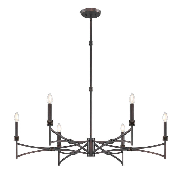 Savoy House 1-8166-6-26 Six Light Chandelier, Champagne Mist