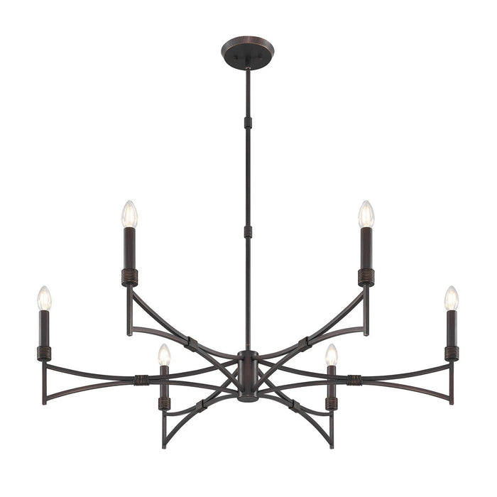 Savoy House 1-8166-6-26 Six Light Chandelier, Champagne Mist