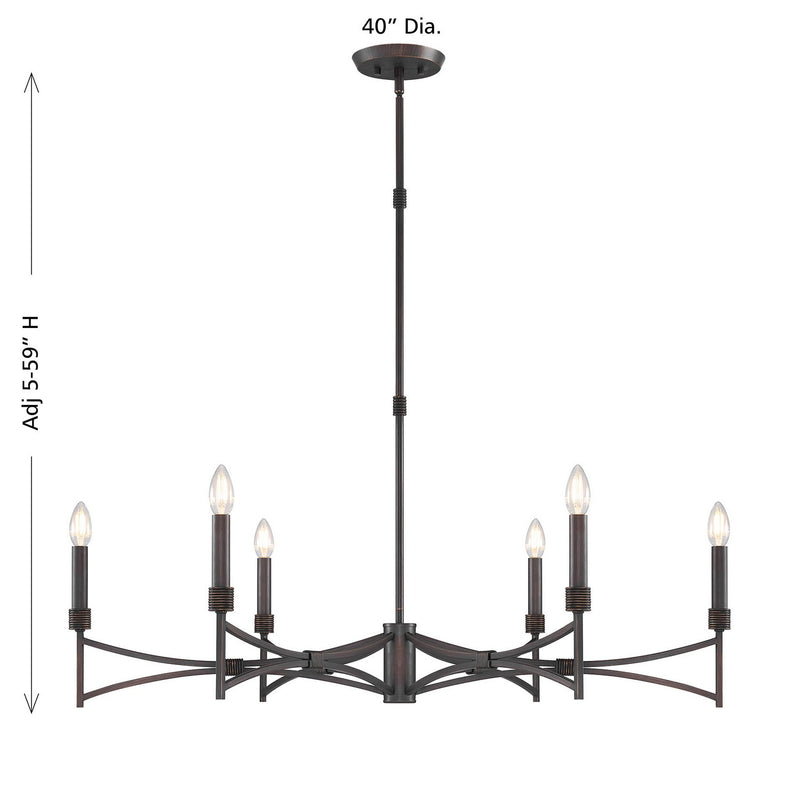 Savoy House 1-8166-6-26 Six Light Chandelier, Champagne Mist