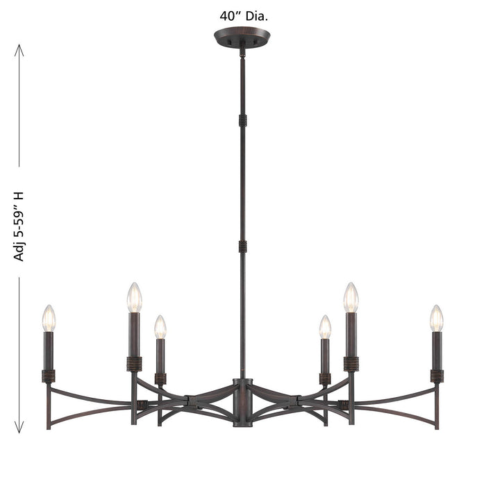 Savoy House 1-8166-6-26 Six Light Chandelier, Champagne Mist