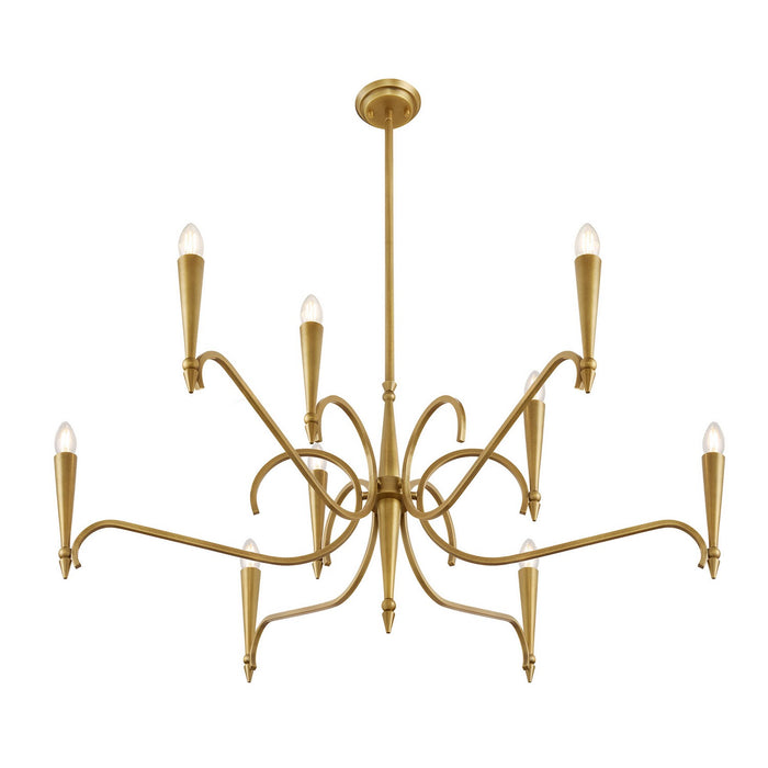 Savoy House 1-9417-9-220 Nine Light Chandelier, Riviera Brass