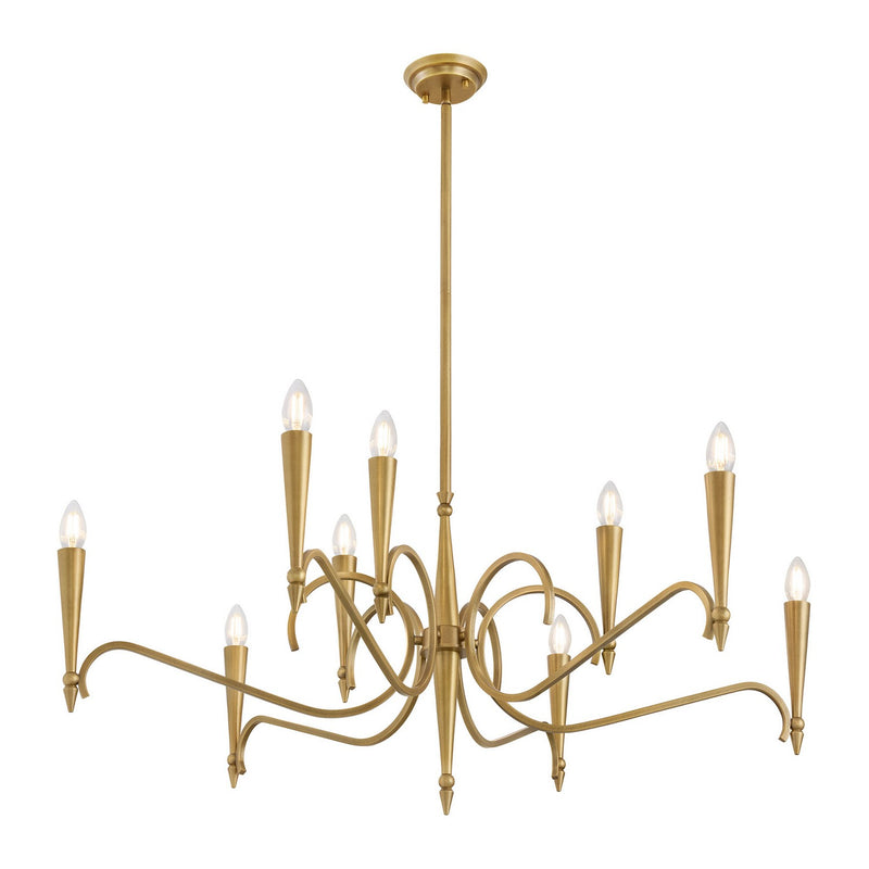 Savoy House 1-9417-9-220 Nine Light Chandelier, Riviera Brass