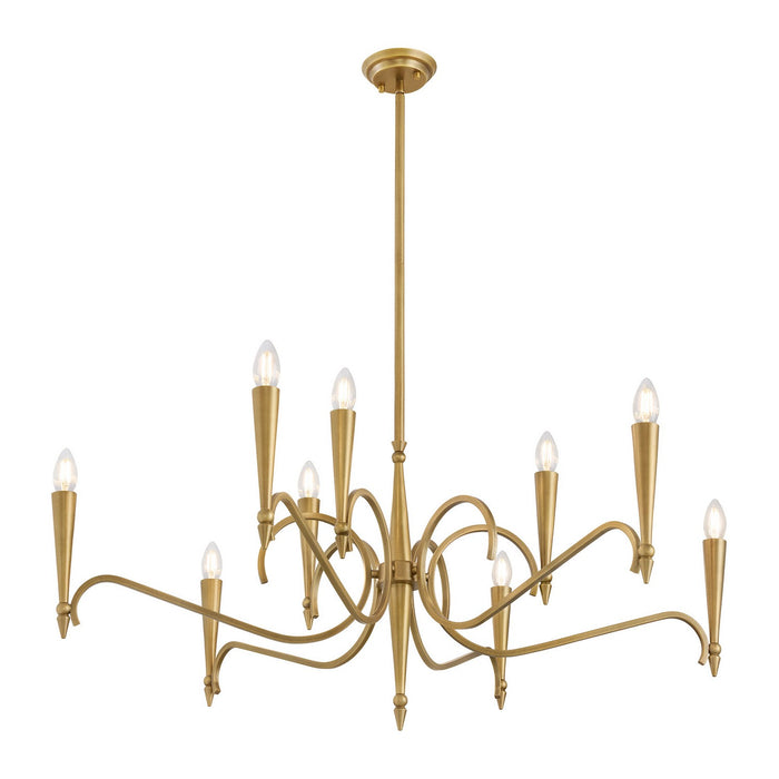 Savoy House 1-9417-9-220 Nine Light Chandelier, Riviera Brass