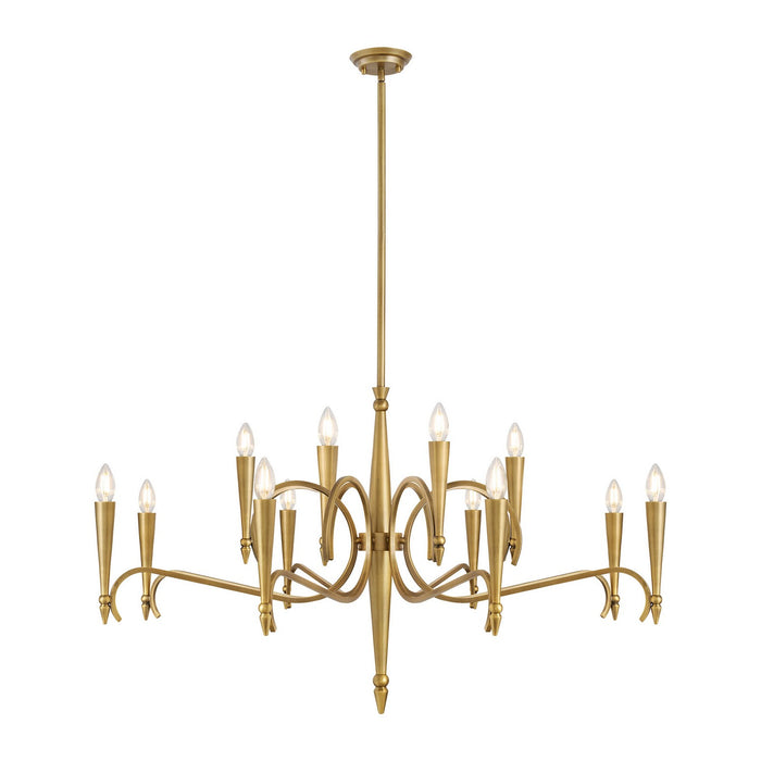 Savoy House 1-9418-12-220 12 Light Chandelier, Riviera Brass