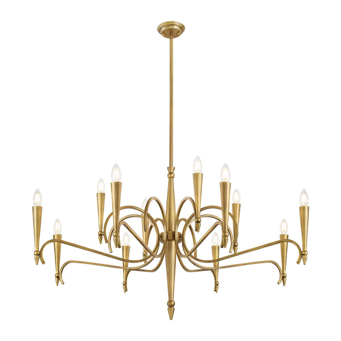 Savoy House 1-9418-12-220 12 Light Chandelier, Riviera Brass