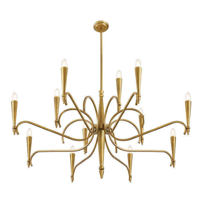 Savoy House 1-9418-12-220 12 Light Chandelier, Riviera Brass