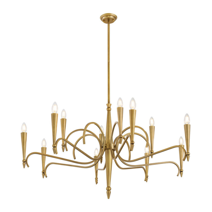 Savoy House 1-9418-12-220 12 Light Chandelier, Riviera Brass