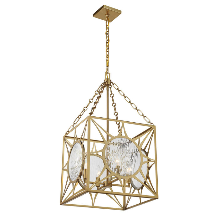 Savoy House 3-5063-4-322 Four Light Pendant, Warm Brass