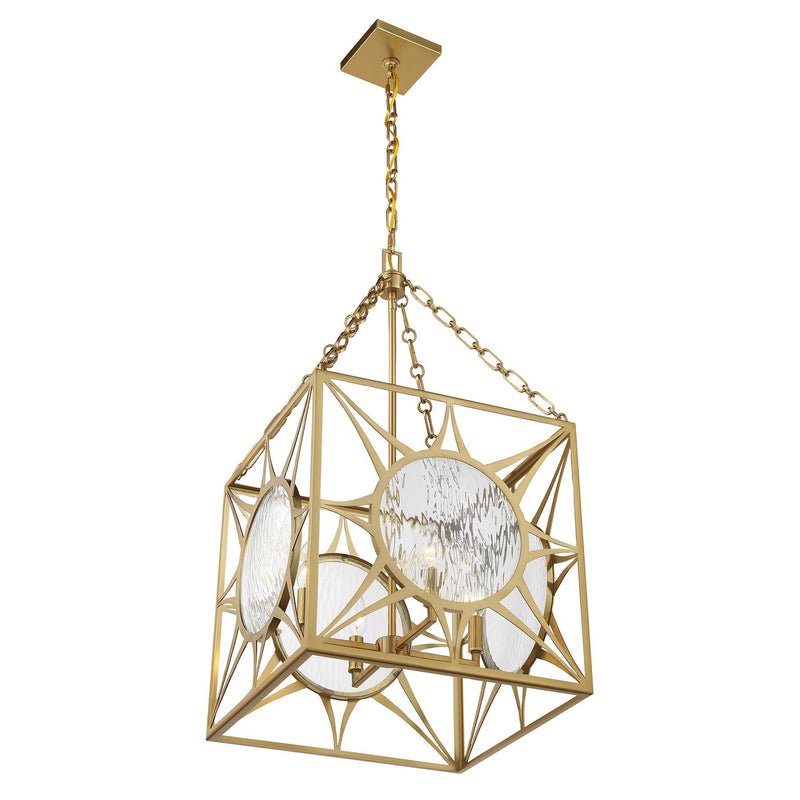 Savoy House 3-5063-4-322 Four Light Pendant, Warm Brass