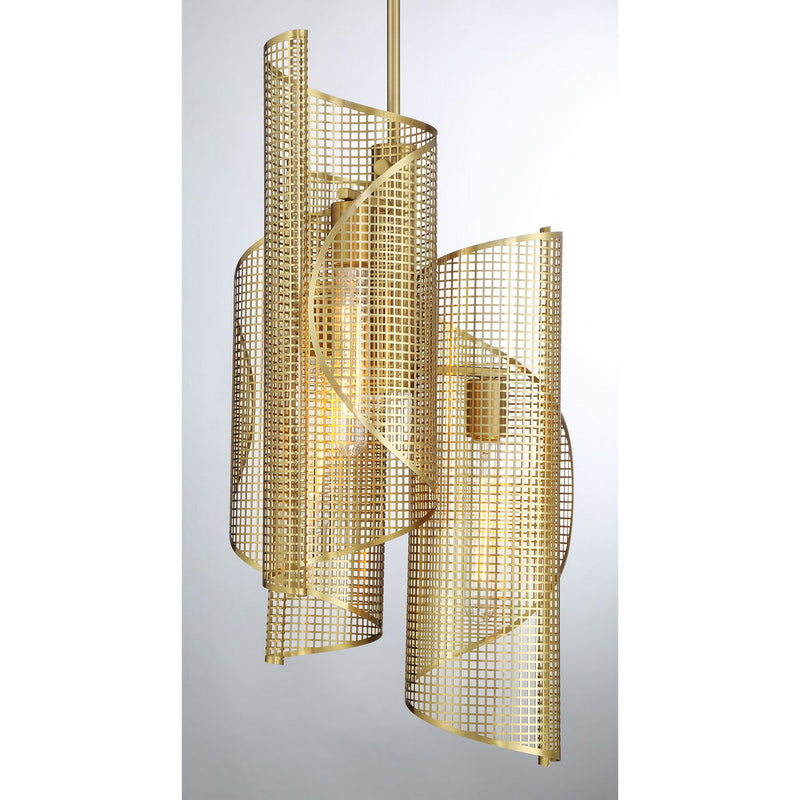 Savoy House 3-8033-3-322 Three Light Pendant, Warm Brass
