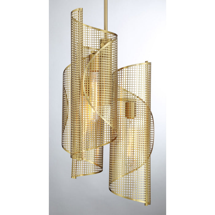 Savoy House 3-8033-3-322 Three Light Pendant, Warm Brass