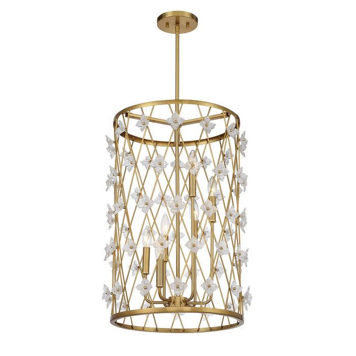 Savoy House 3-8412-6-322 Six Light Pendant, Warm Brass