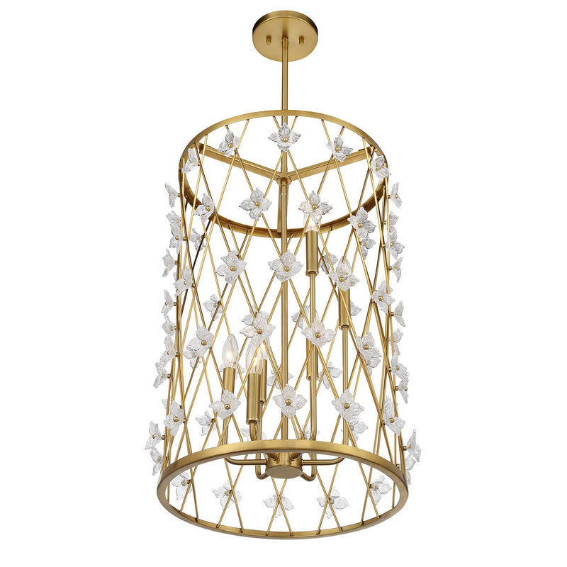 Savoy House 3-8412-6-322 Six Light Pendant, Warm Brass