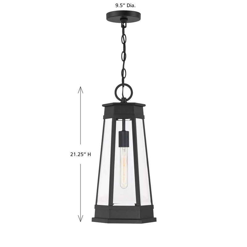 Savoy House 5-208-BK One Light Outdoor Hanging Lantern, Matte Black