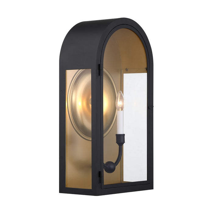 Savoy House 5-412-331 Two Light Outdoor Wall Lantern, Matte Black with Vintage Gold