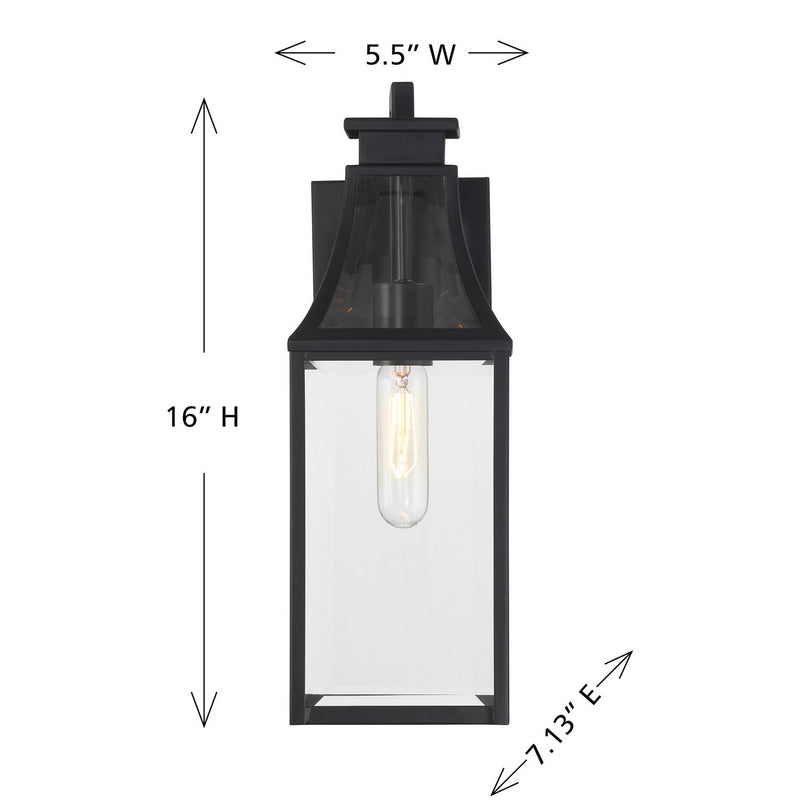 Savoy House 5-605-BK One Light Outdoor Wall Lantern, Matte Black