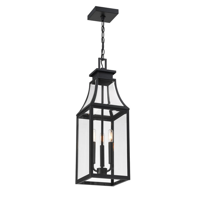 Savoy House 5-608-BK Three Light Outdoor Hanging Lantern, Matte Black