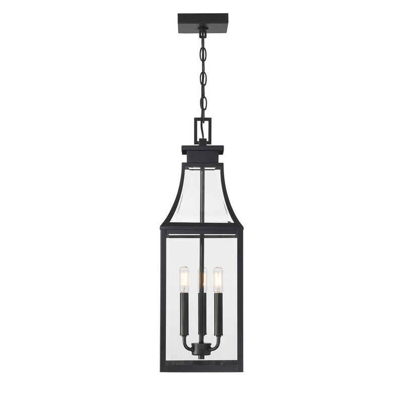 Savoy House 5-608-BK Three Light Outdoor Hanging Lantern, Matte Black