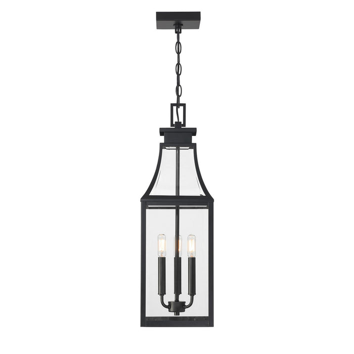 Savoy House 5-608-BK Three Light Outdoor Hanging Lantern, Matte Black