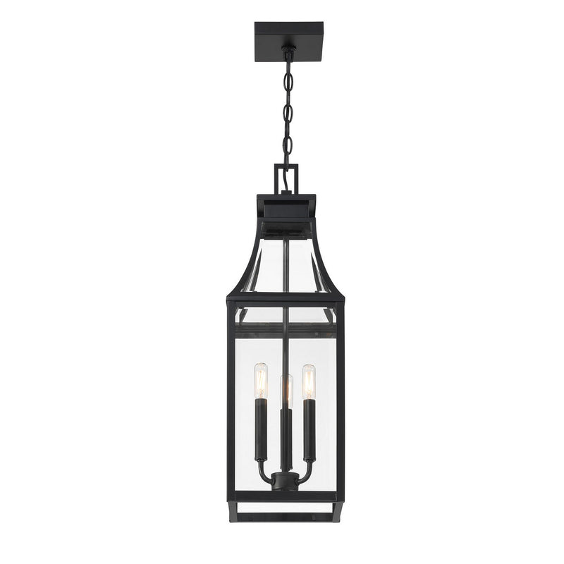 Savoy House 5-608-BK Three Light Outdoor Hanging Lantern, Matte Black