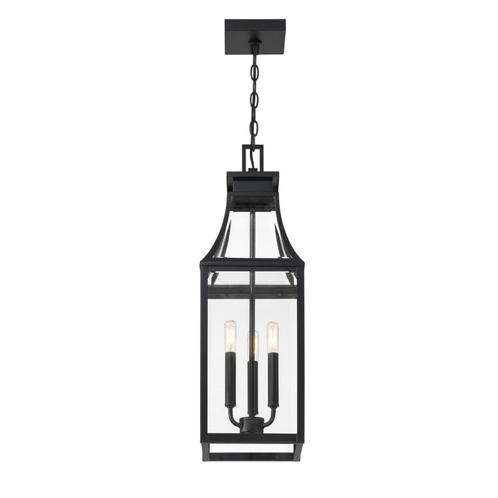 Savoy House 5-608-BK Three Light Outdoor Hanging Lantern, Matte Black