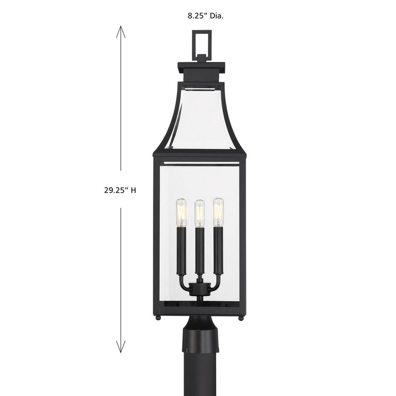 Savoy House 5-609-BK Three Light Outdoor Post Lantern, Matte Black