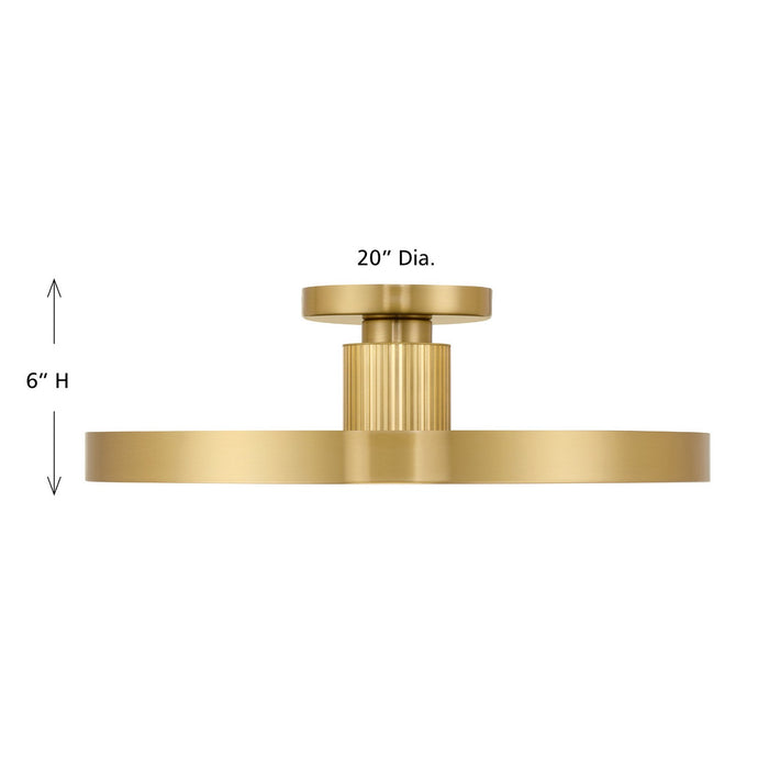 Savoy House 6-2969-1-322 LED Semi-Flush Mount, Warm Brass