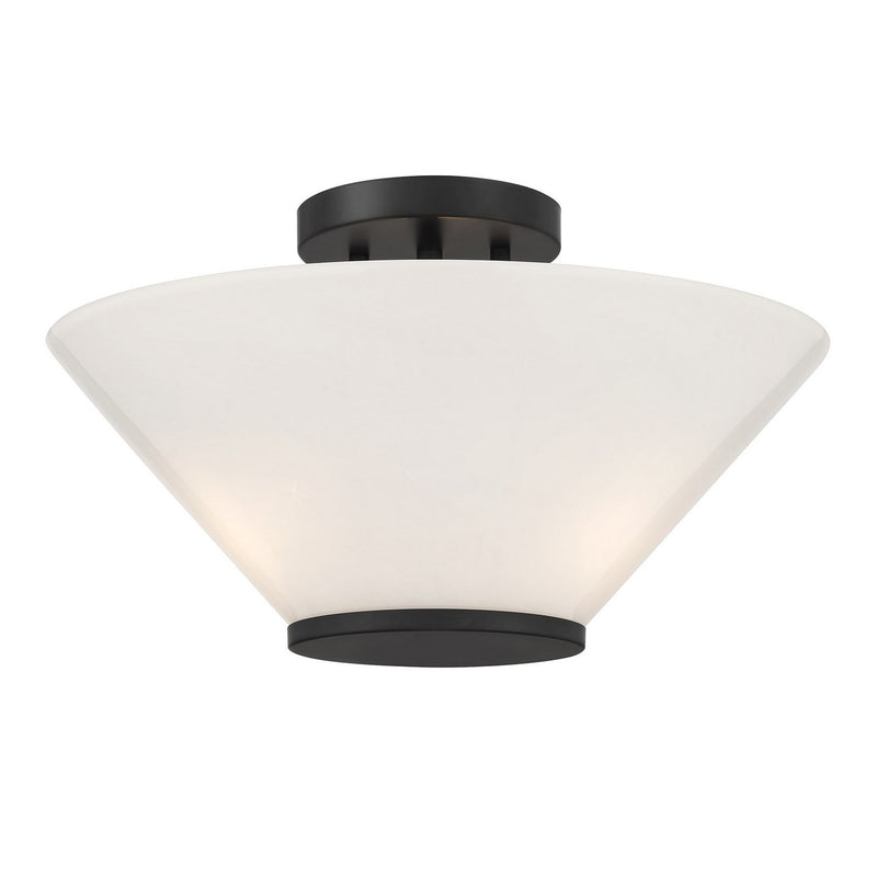 Savoy House 6-4012-3-89 Three Light Convertible Semi-Flush /Pendant, Matte Black