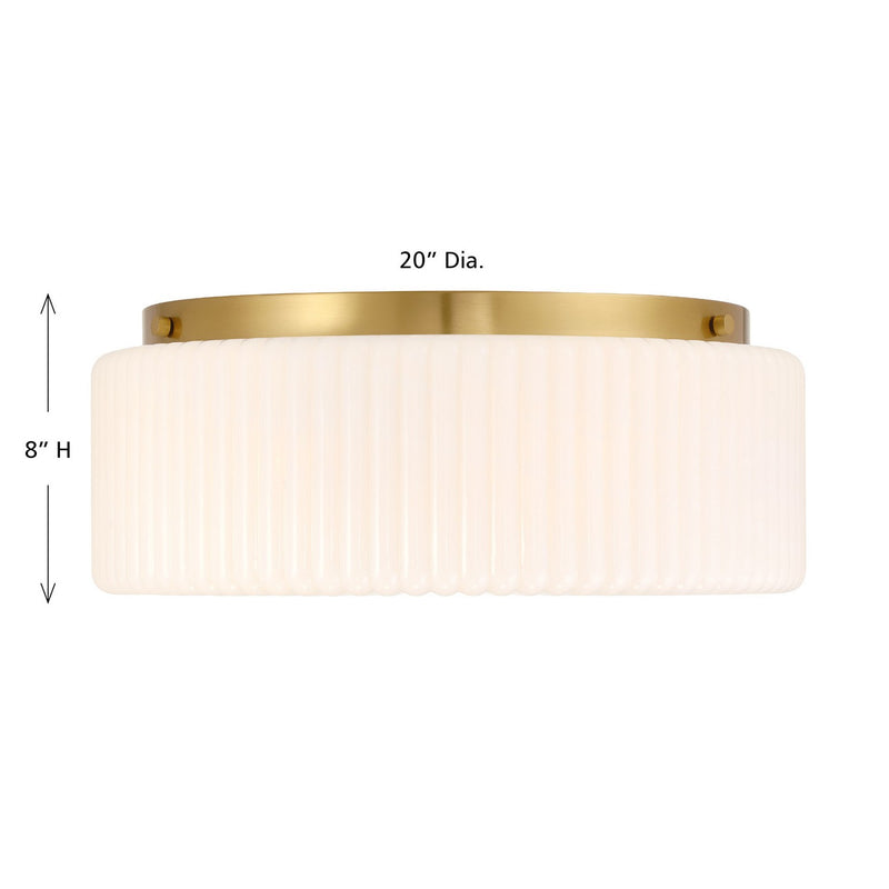 Savoy House 6-4187-4-322 Four Light Flush Mount, Warm Brass