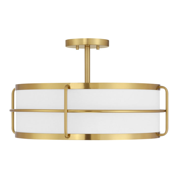 Savoy House 6-4193-4-322 Four Light Semi-Flush Mount, Warm Brass