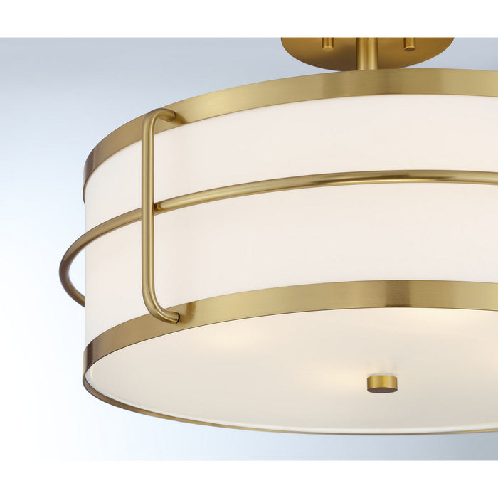 Savoy House 6-4193-4-322 Four Light Semi-Flush Mount, Warm Brass