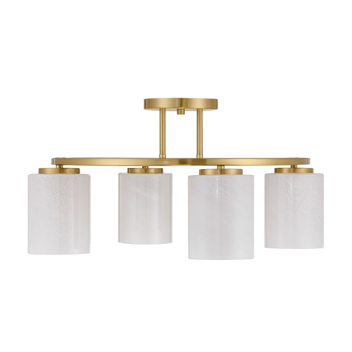 Savoy House 6-4693-4-322 Four Light Semi-Flush Mount, Warm Brass