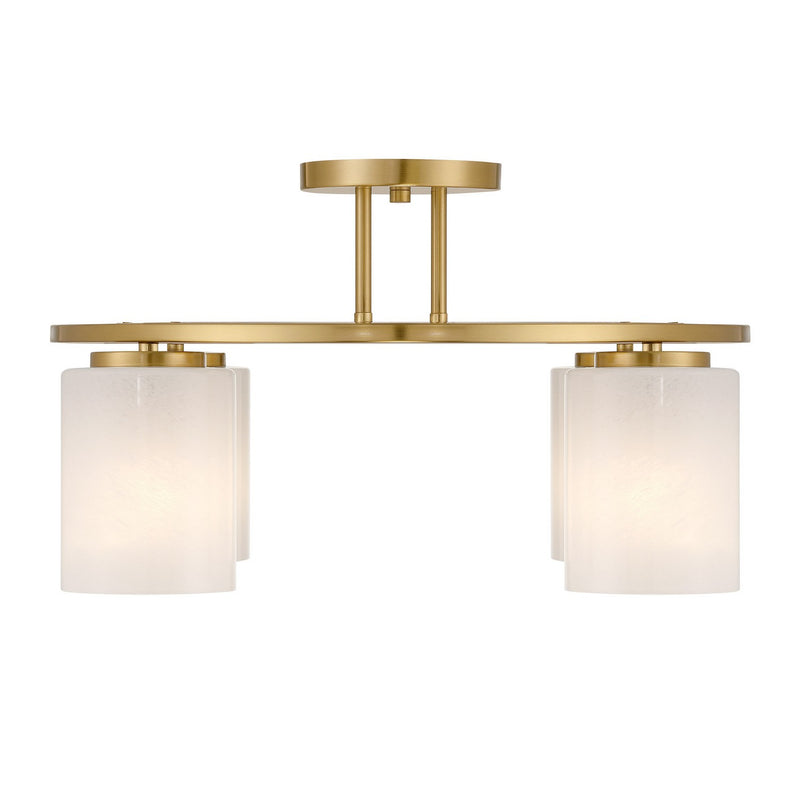 Savoy House 6-4693-4-322 Four Light Semi-Flush Mount, Warm Brass