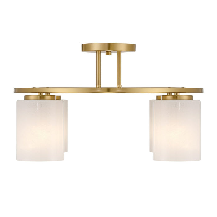 Savoy House 6-4693-4-322 Four Light Semi-Flush Mount, Warm Brass