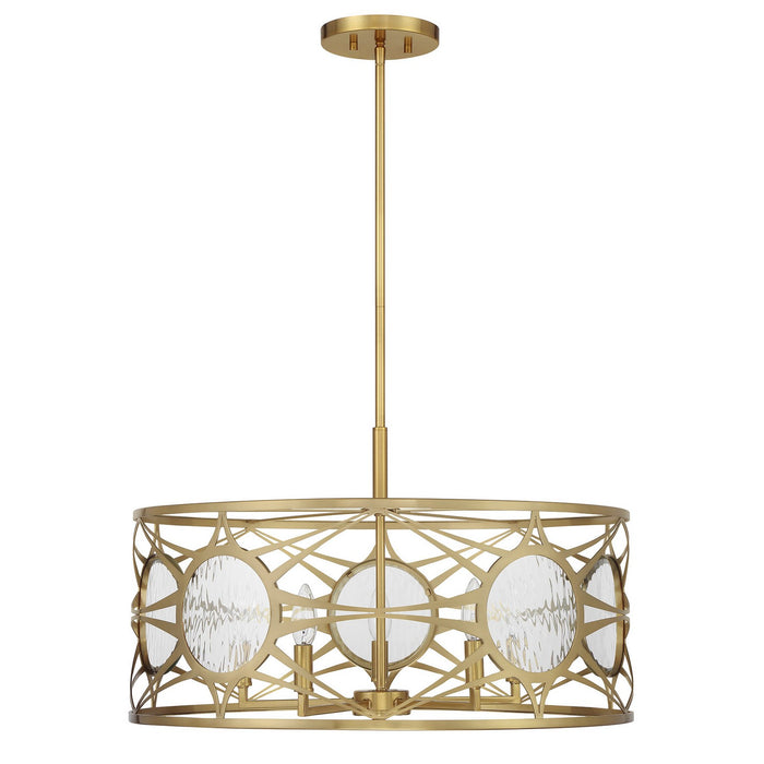 Savoy House 6-5065-5-322 Five Light Convertible Semi-Flush /Pendant, Warm Brass