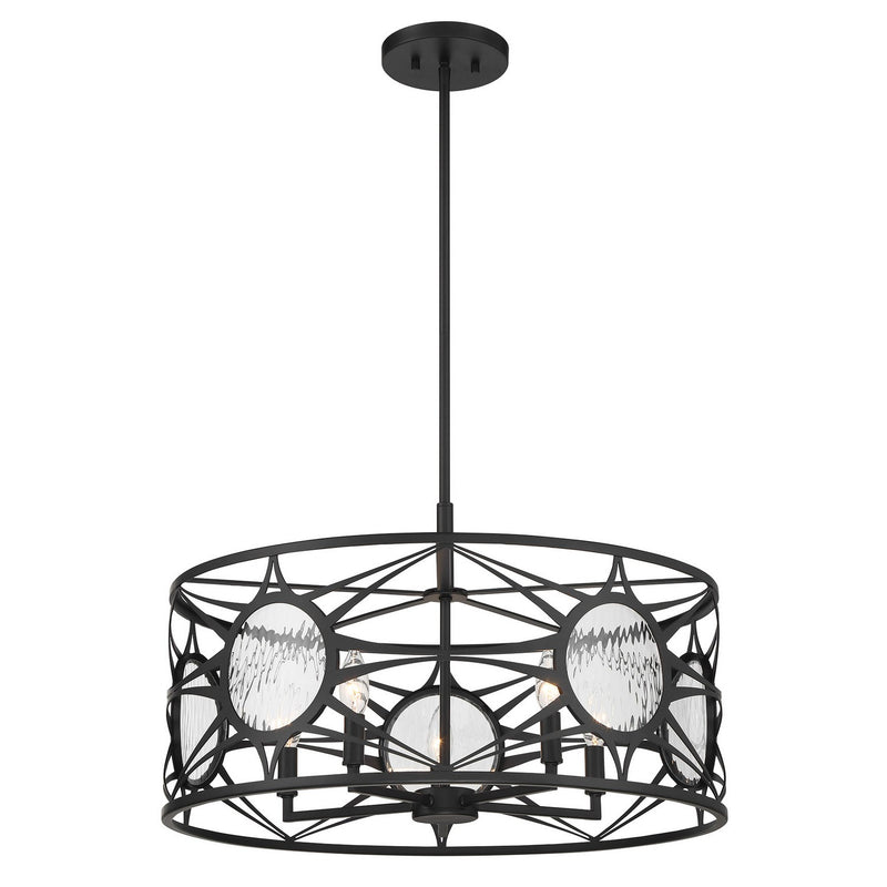 Savoy House 6-5065-5-89 Five Light Convertible Semi-Flush /Pendant, Matte Black