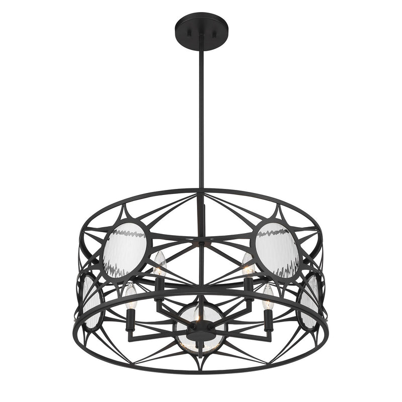 Savoy House 6-5065-5-89 Five Light Convertible Semi-Flush /Pendant, Matte Black
