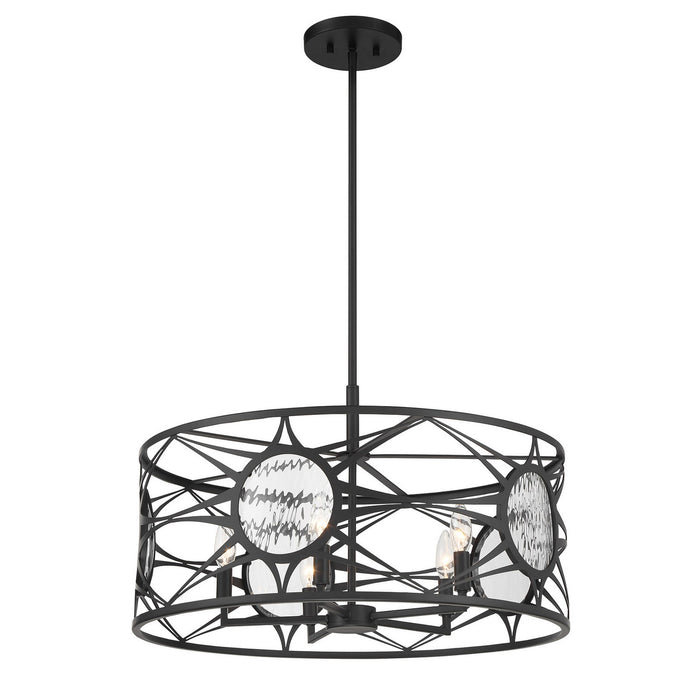 Savoy House 6-5065-5-89 Five Light Convertible Semi-Flush /Pendant, Matte Black