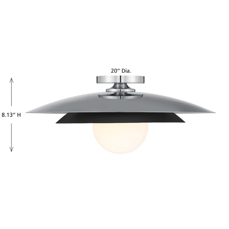 Savoy House 6-5564-1-11 One Light Semi-Flush Mount, Chrome
