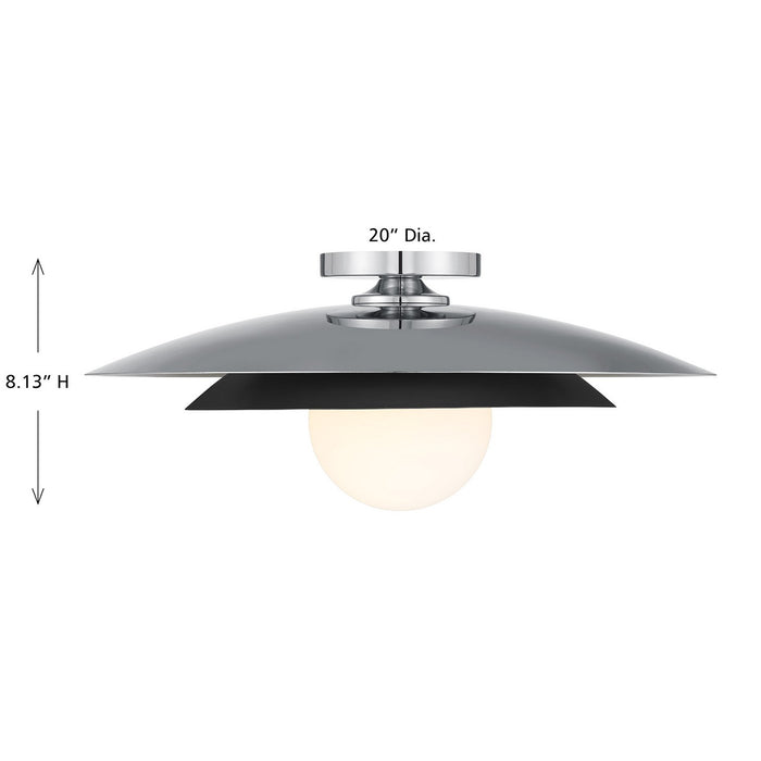 Savoy House 6-5564-1-11 One Light Semi-Flush Mount, Chrome