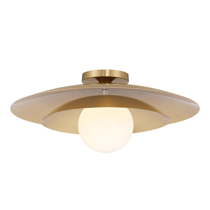 Savoy House 6-5564-1-322 One Light Semi-Flush Mount, Warm Brass