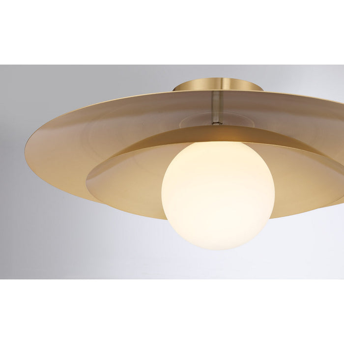 Savoy House 6-5564-1-322 One Light Semi-Flush Mount, Warm Brass