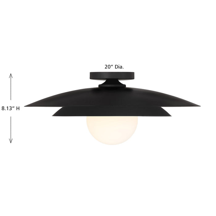 Savoy House 6-5564-1-89 One Light Semi-Flush Mount, Matte Black