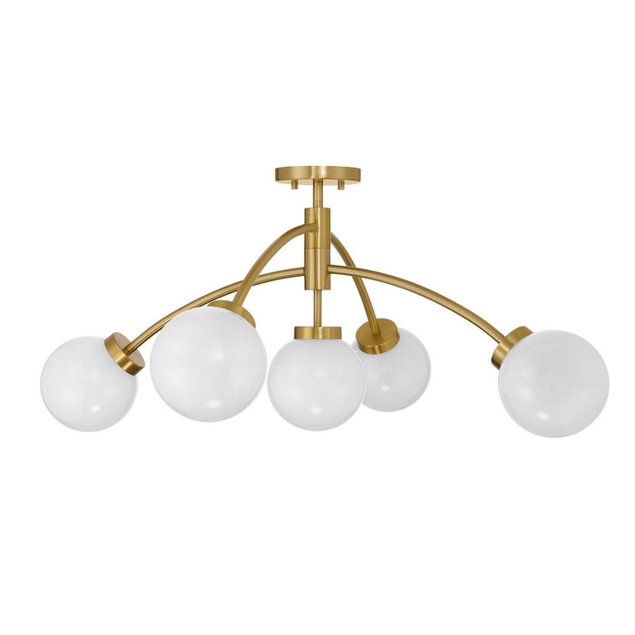 Savoy House 6-6199-5-322 LED Semi-Flush Mount, Warm Brass