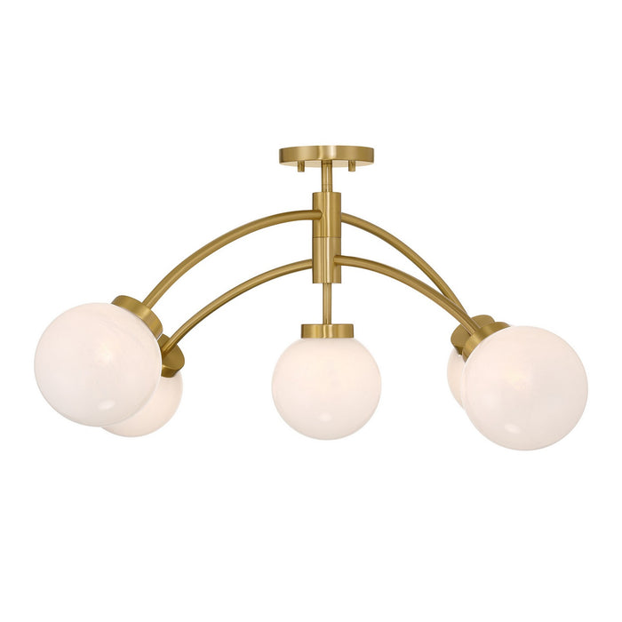 Savoy House 6-6199-5-322 LED Semi-Flush Mount, Warm Brass