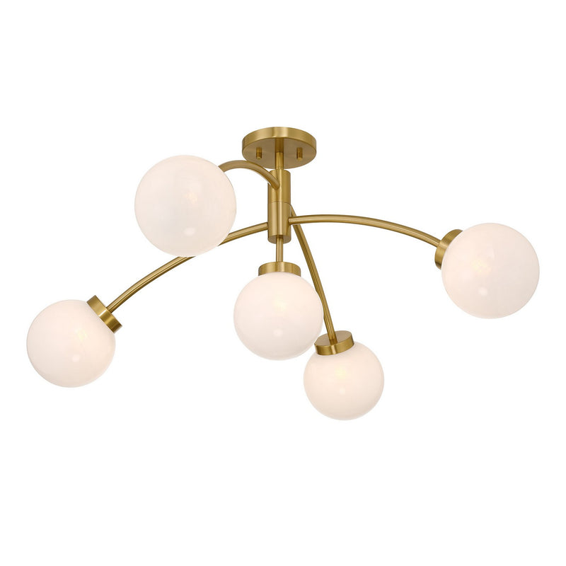 Savoy House 6-6199-5-322 LED Semi-Flush Mount, Warm Brass